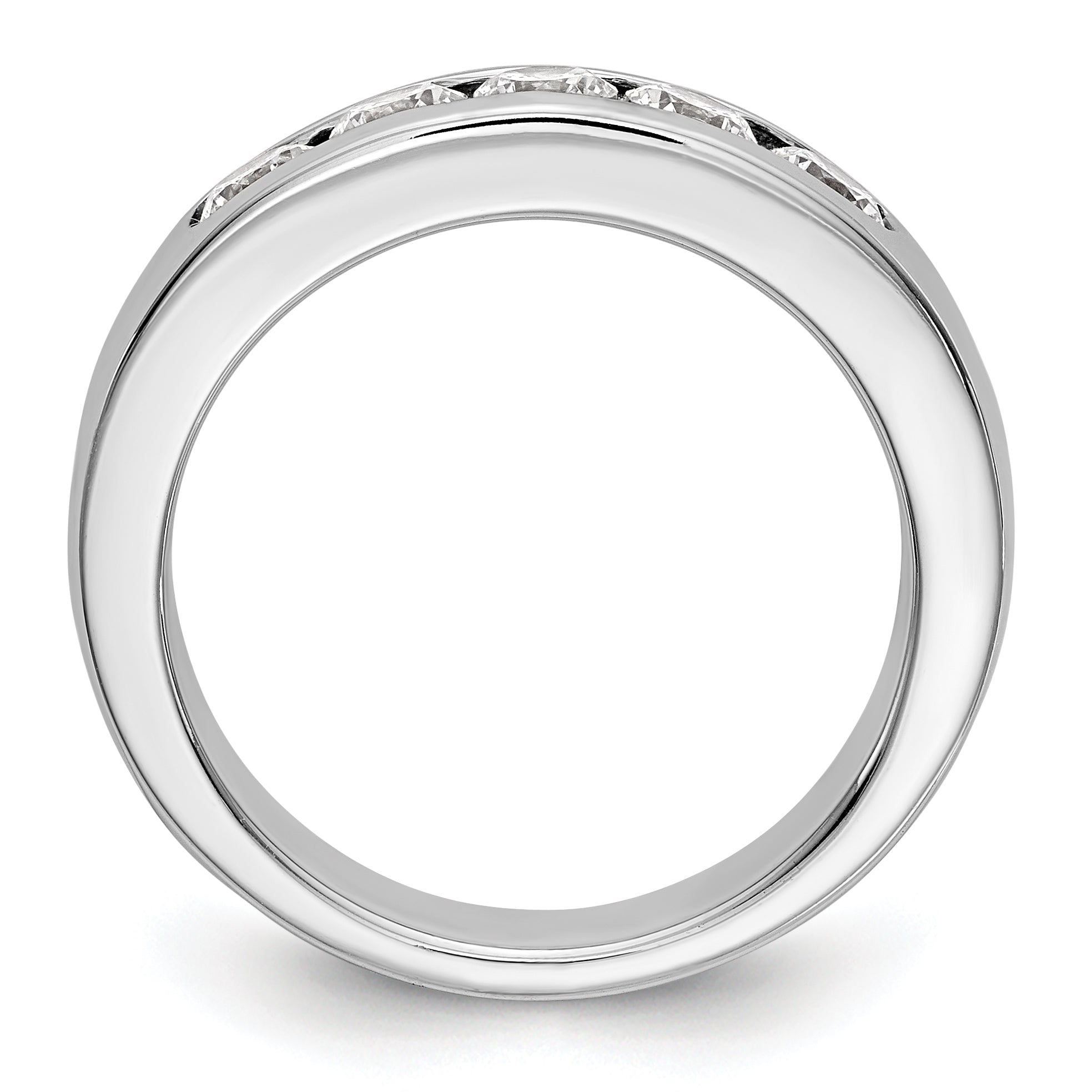 14K White Gold 5-Stone 3/4 carat Round Diamond Complete Channel Band - 6