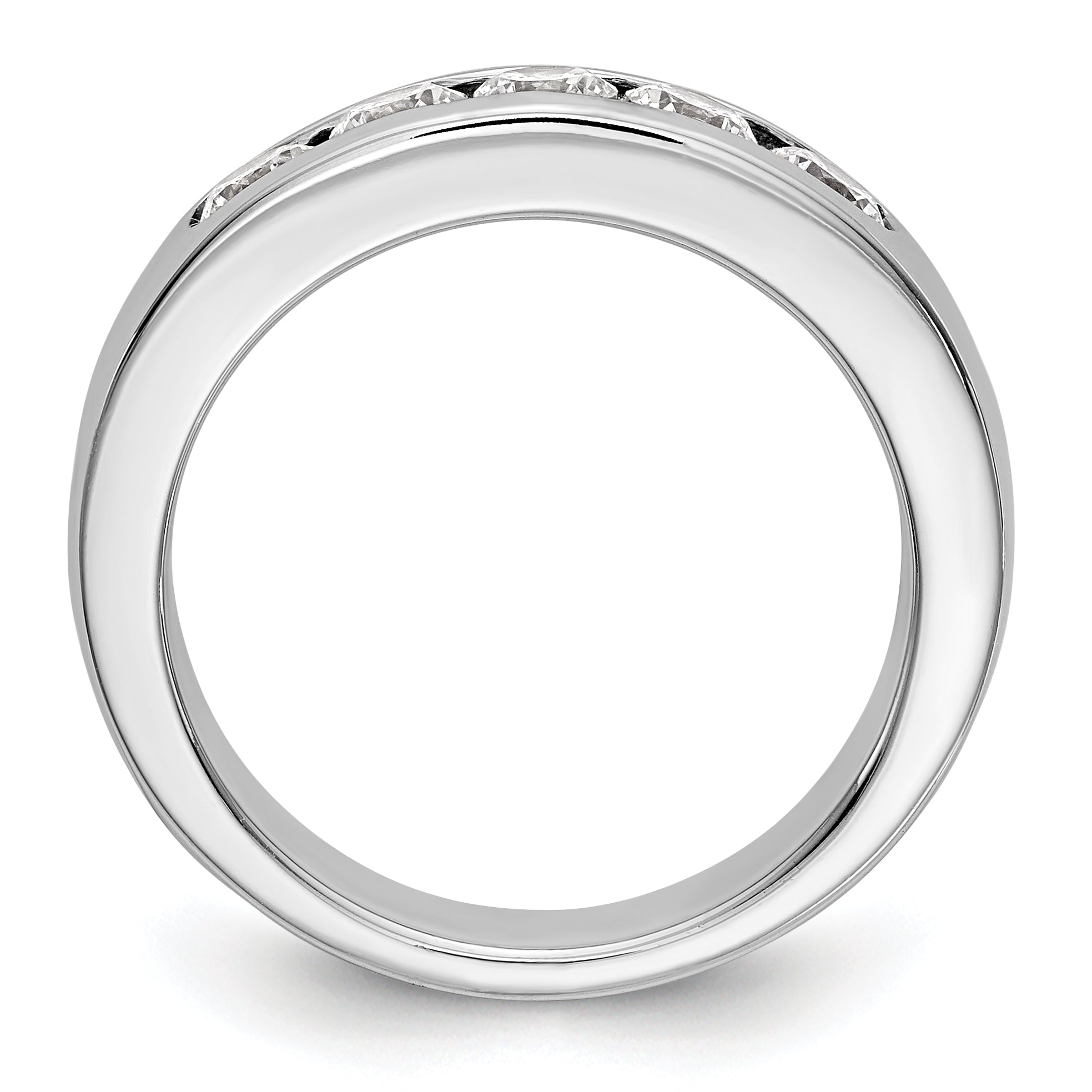 14K White Gold 5-Stone 3/4 carat Round Diamond Complete Channel Band