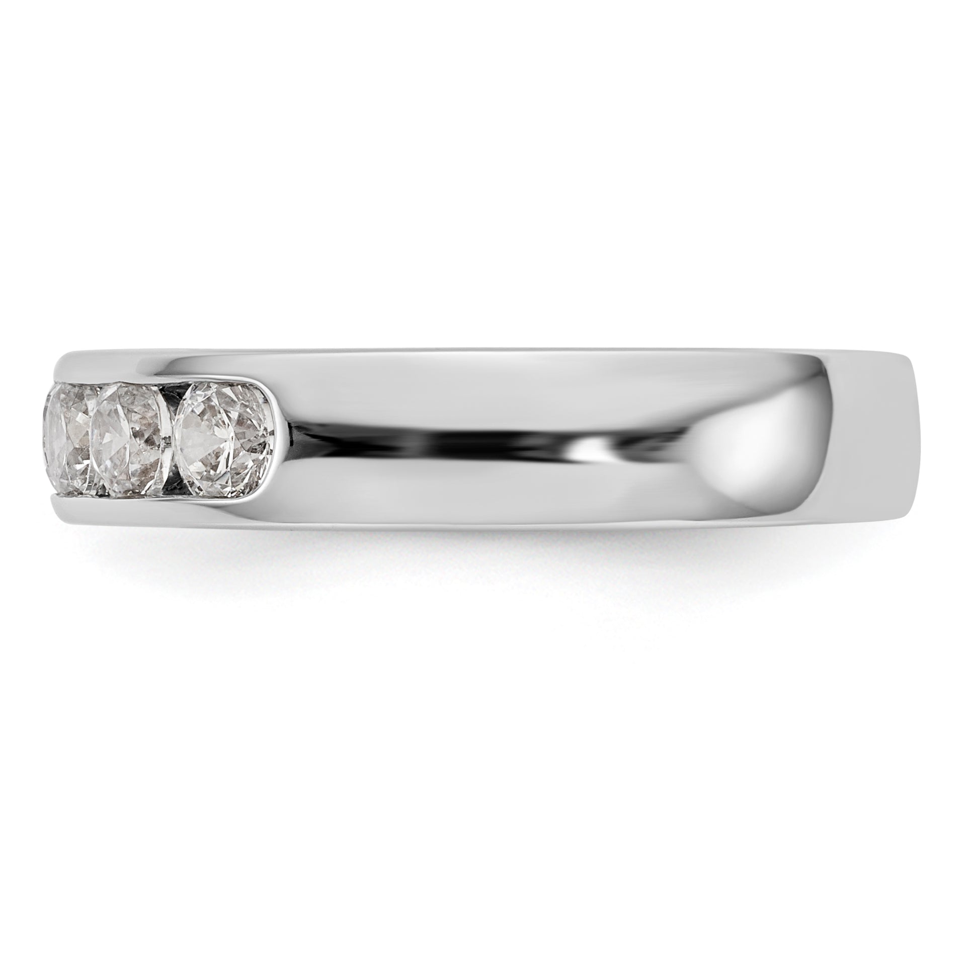 14K White Gold 5-Stone 3/4 carat Round Diamond Complete Channel Band - 6