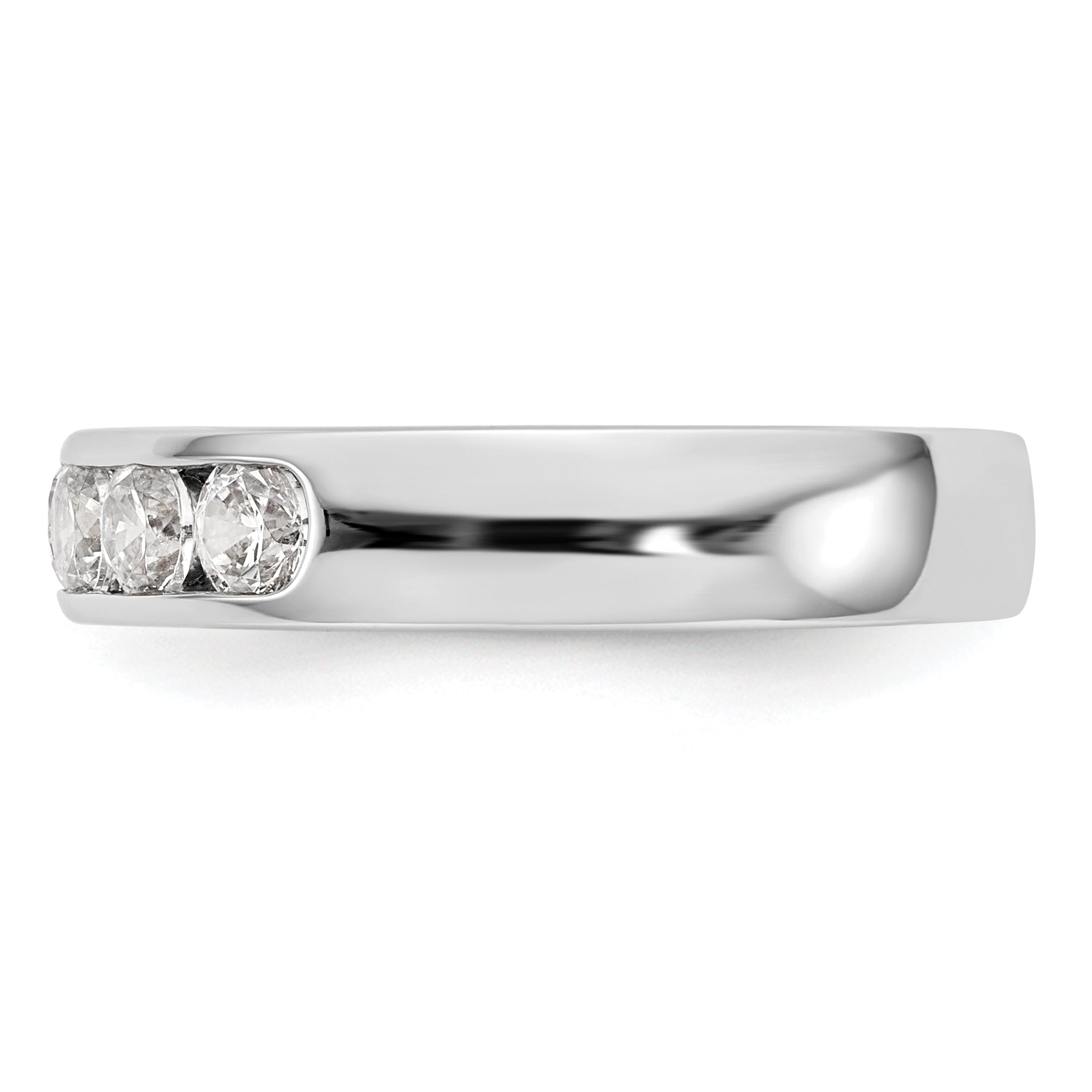 14K White Gold 5-Stone 3/4 carat Round Diamond Complete Channel Band
