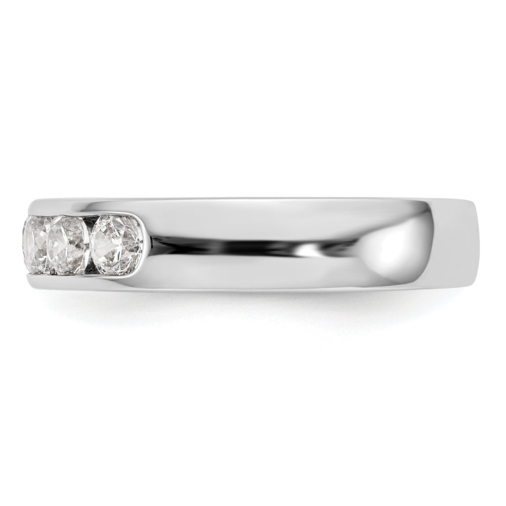 14K White Gold 5-Stone 3/4 carat Round Diamond Complete Channel Band