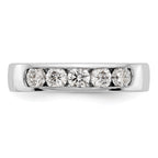 14K White Gold 5-Stone 3/4 carat Round Diamond Complete Channel Band