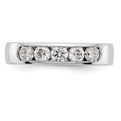 14K White Gold 5-Stone 3/4 carat Round Diamond Complete Channel Band - 6