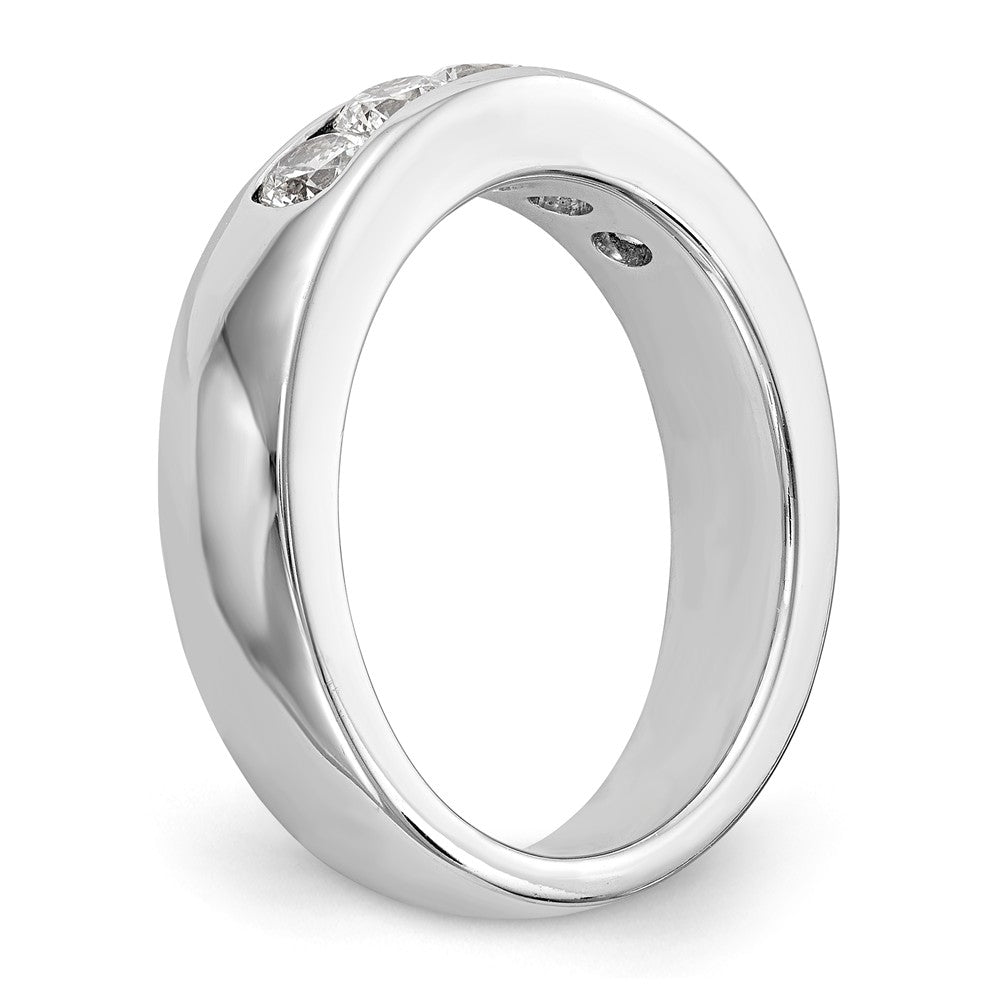 14K White Gold 5-Stone 3/4 carat Round Diamond Complete Channel Band - 6