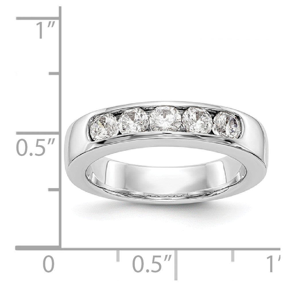 14K White Gold 5-Stone Diamond Channel Band