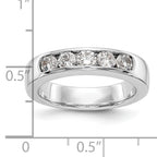 14K White Gold 5-Stone 3/4 carat Round Diamond Complete Channel Band