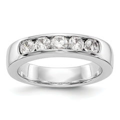 14K White Gold 5-Stone 3/4 carat Round Diamond Complete Channel Band - 6