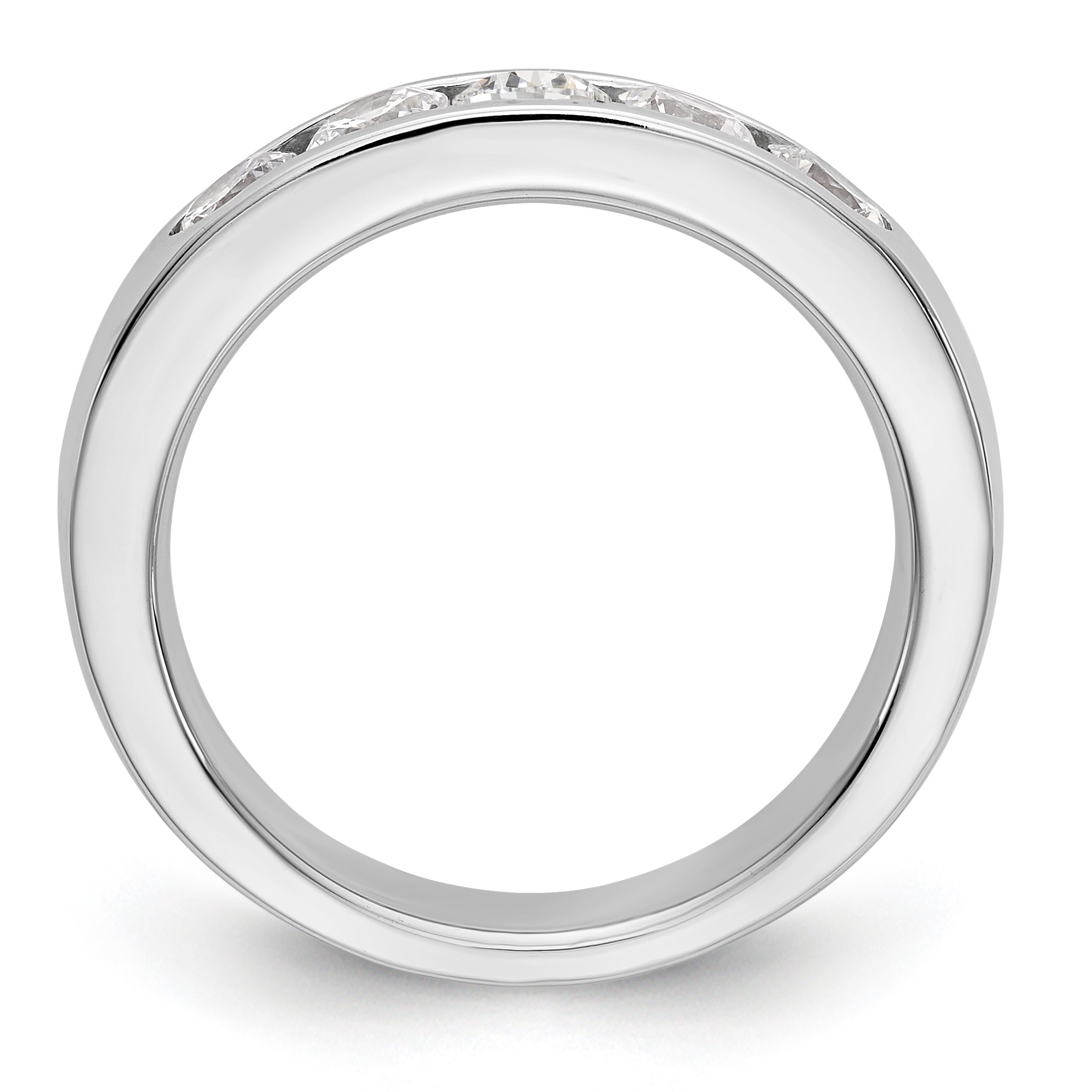14K White Gold 5-Stone 1 carat Round Diamond Complete Channel Band - 6