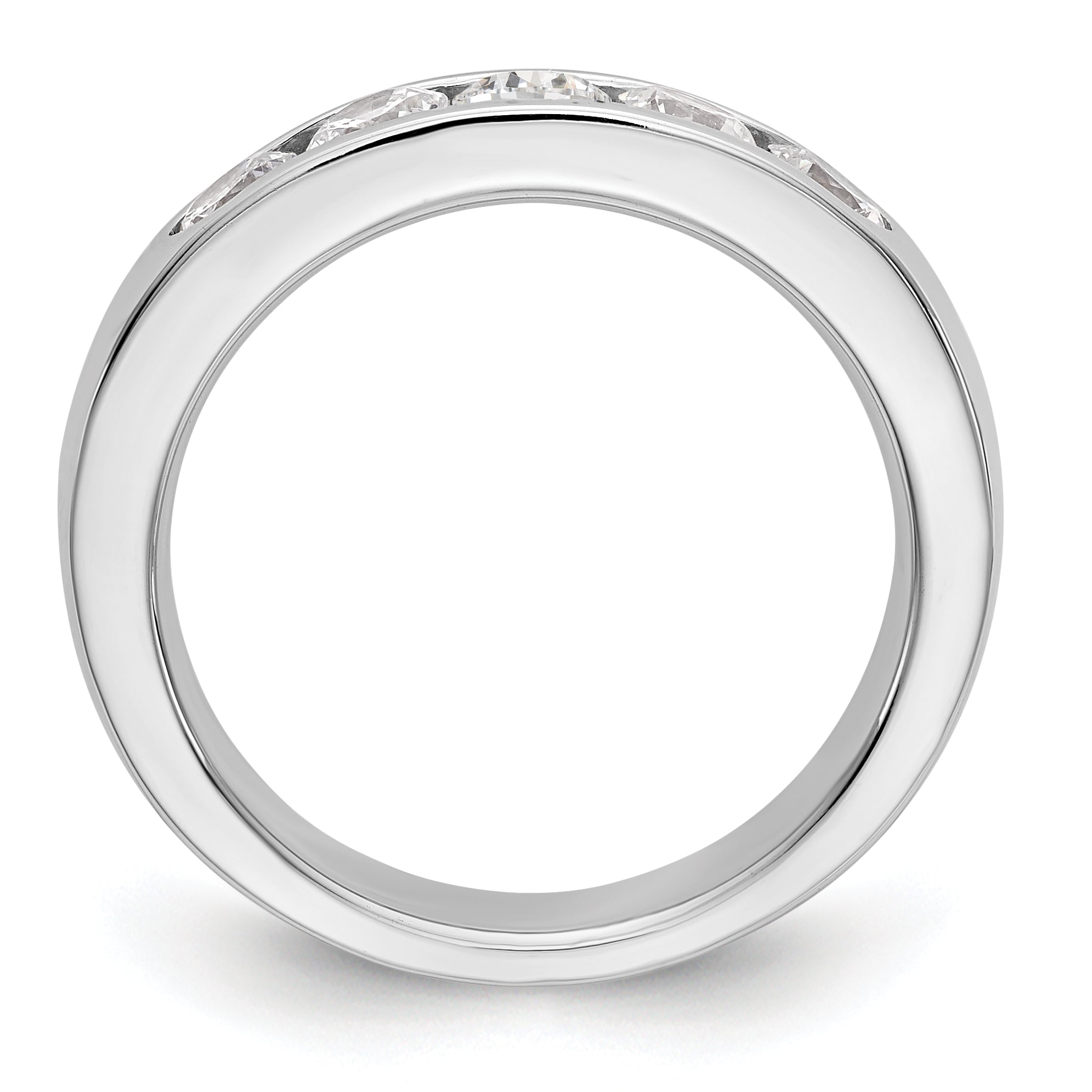 14K White Gold 5-Stone 1 carat Round Diamond Complete Channel Band