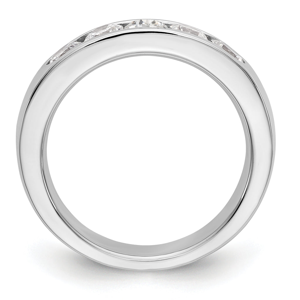 14K White Gold 5-Stone 1 carat Round Diamond Complete Channel Band