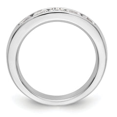 14K White Gold 5-Stone 1 carat Round Diamond Complete Channel Band