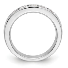 14K White Gold 5-Stone 1 carat Round Diamond Complete Channel Band - 6