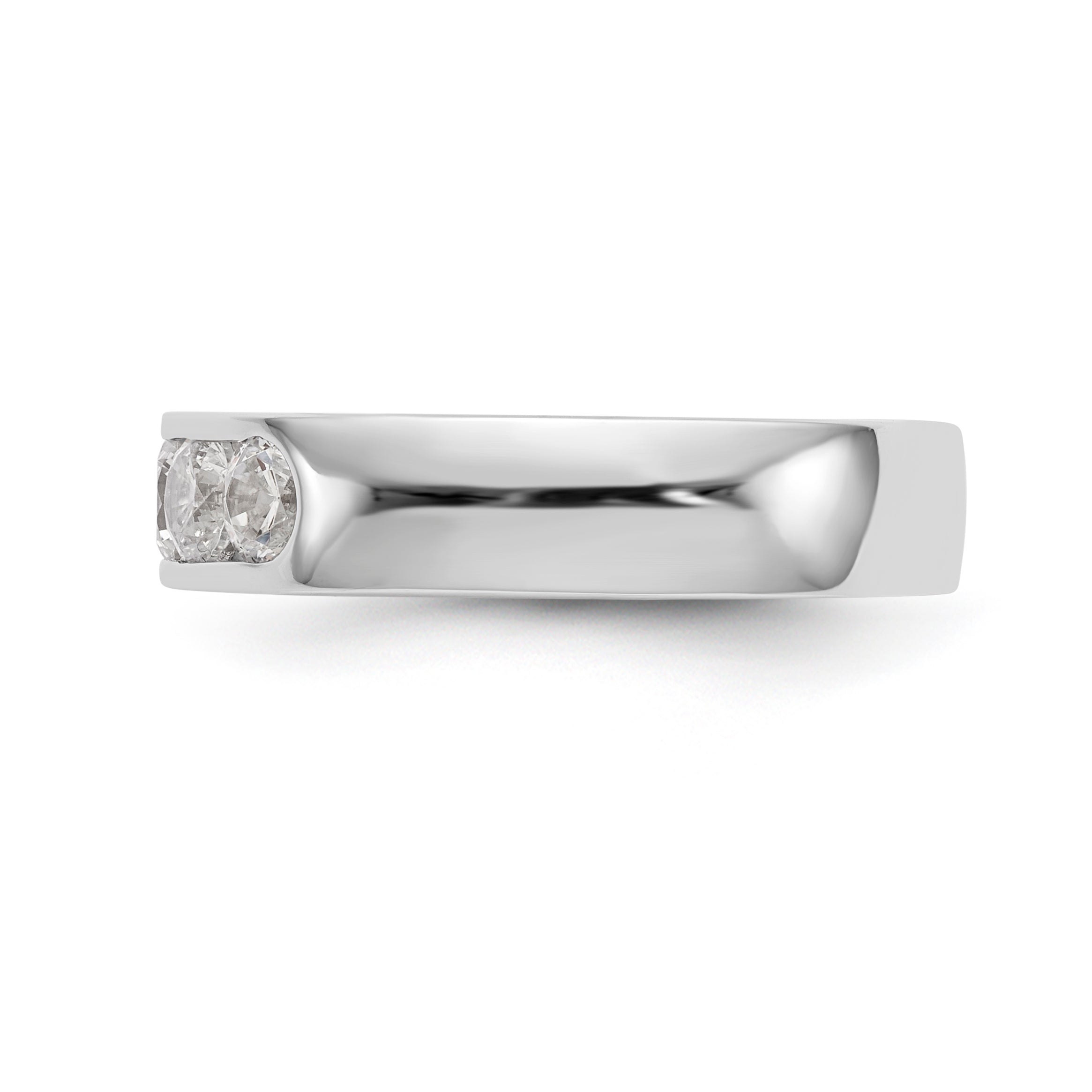14K White Gold 5-Stone 1 carat Round Diamond Complete Channel Band - 6