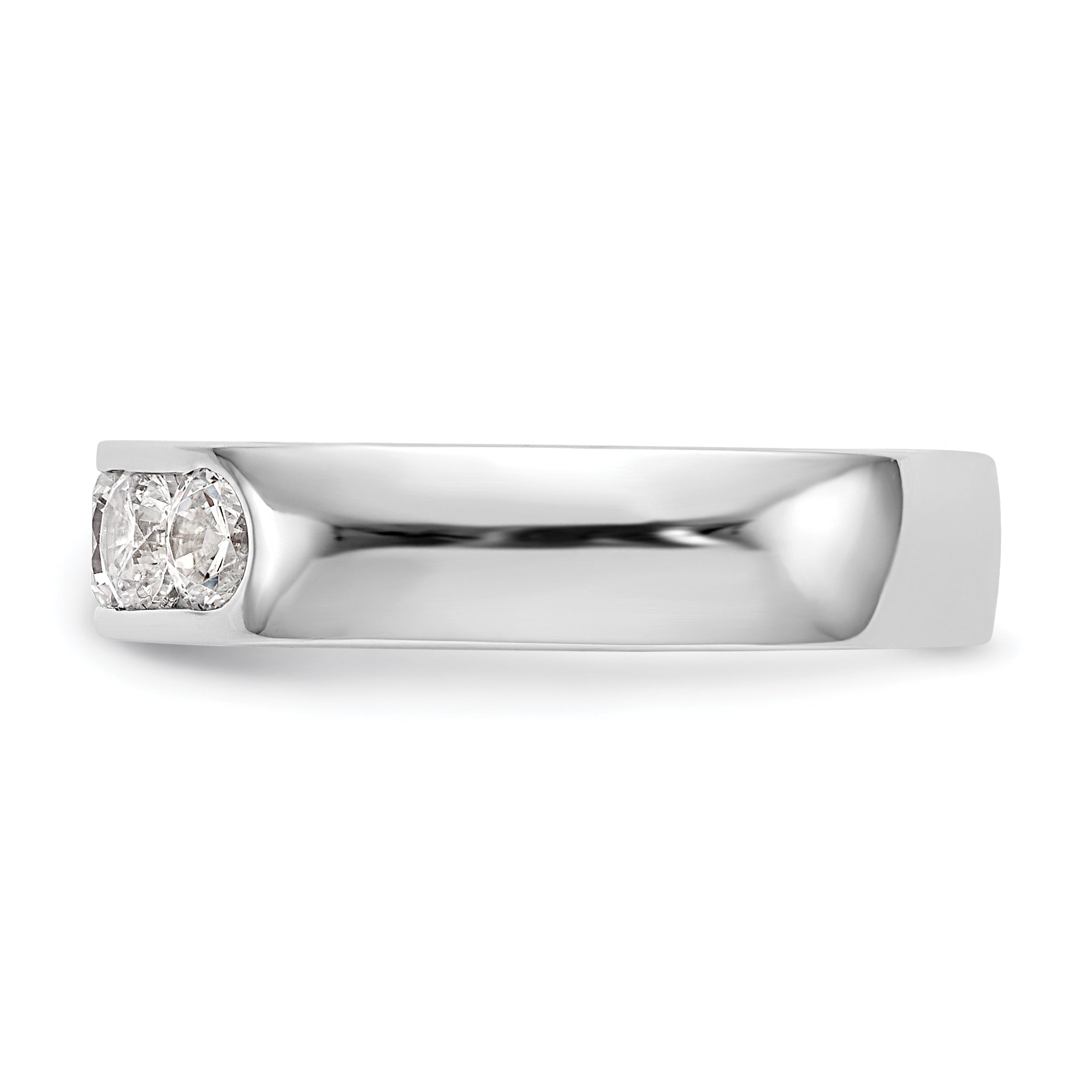 14K White Gold 5-Stone 1 carat Round Diamond Complete Channel Band