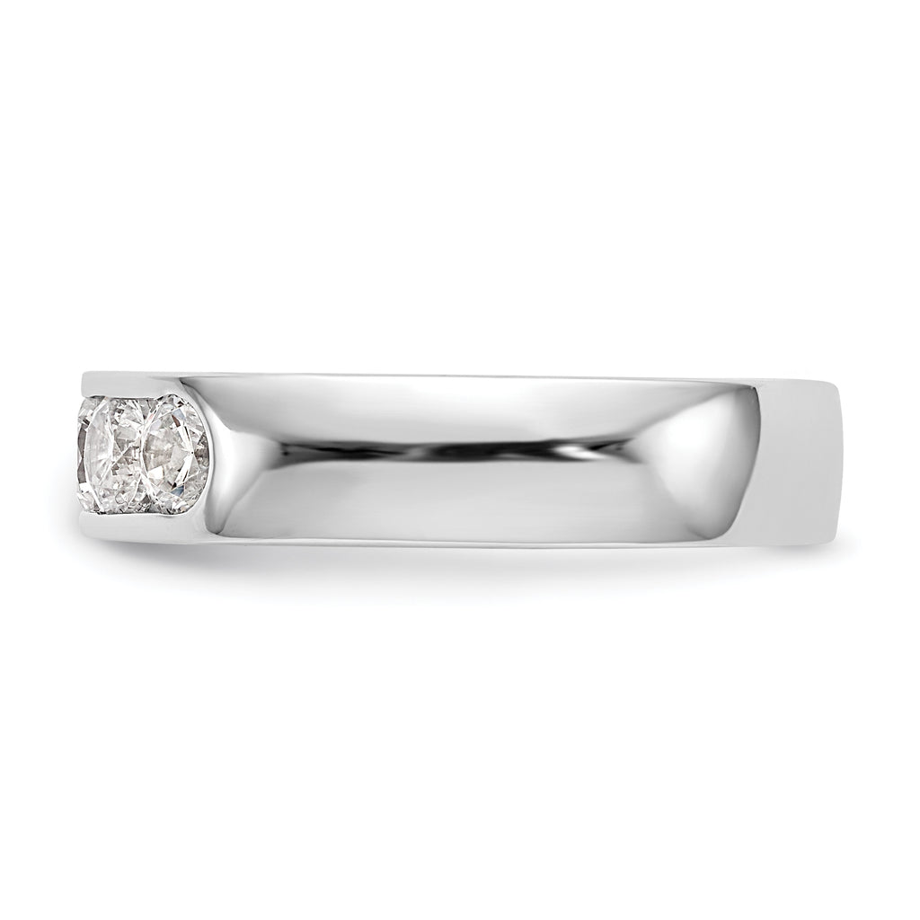 14K White Gold 5-Stone 1 carat Round Diamond Complete Channel Band