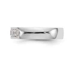 14K White Gold 5-Stone 1 carat Round Diamond Complete Channel Band - 6