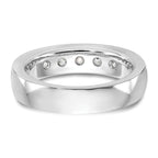 14K White Gold 5-Stone 1 carat Round Diamond Complete Channel Band