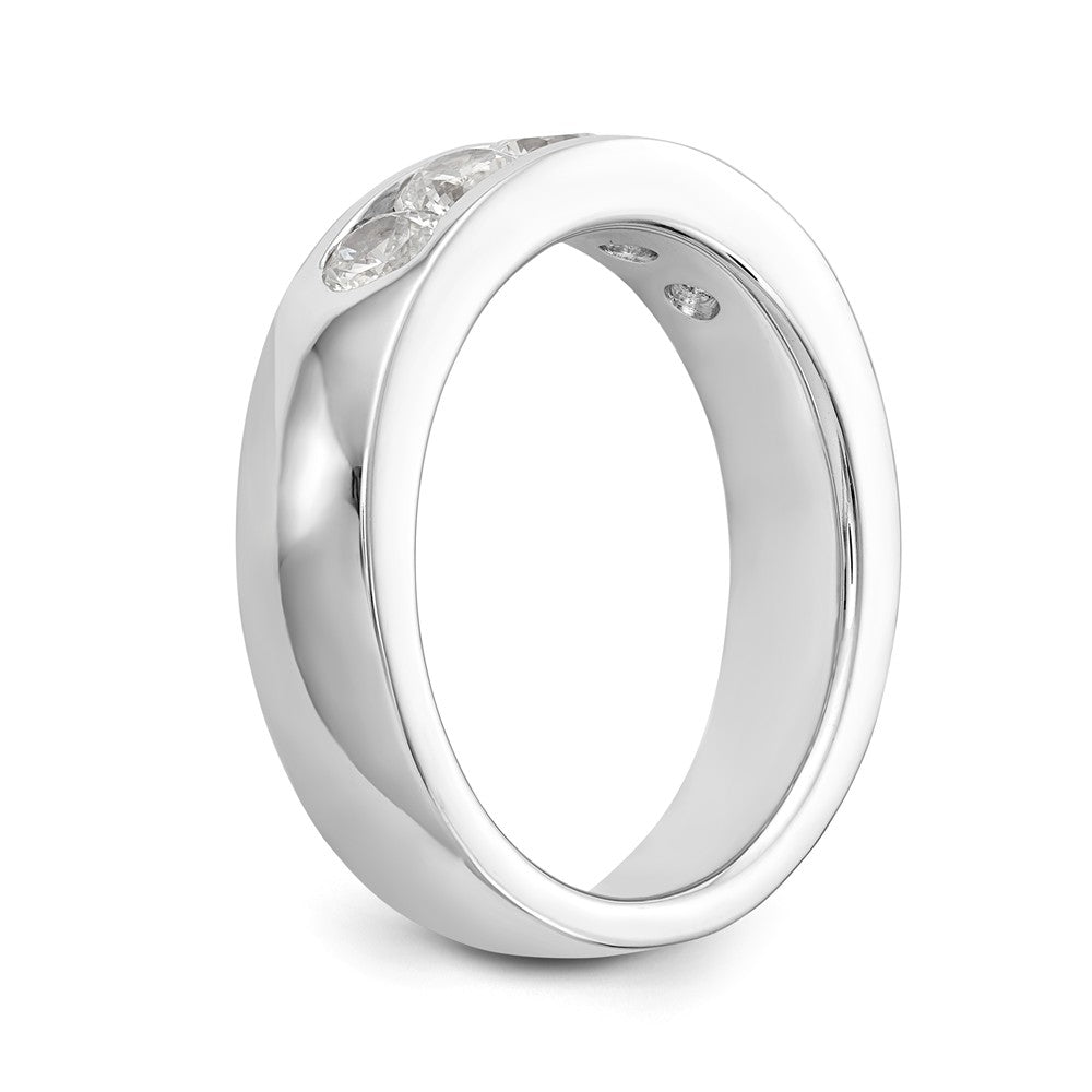 14K White Gold 5-Stone 1 carat Round Diamond Complete Channel Band - 6