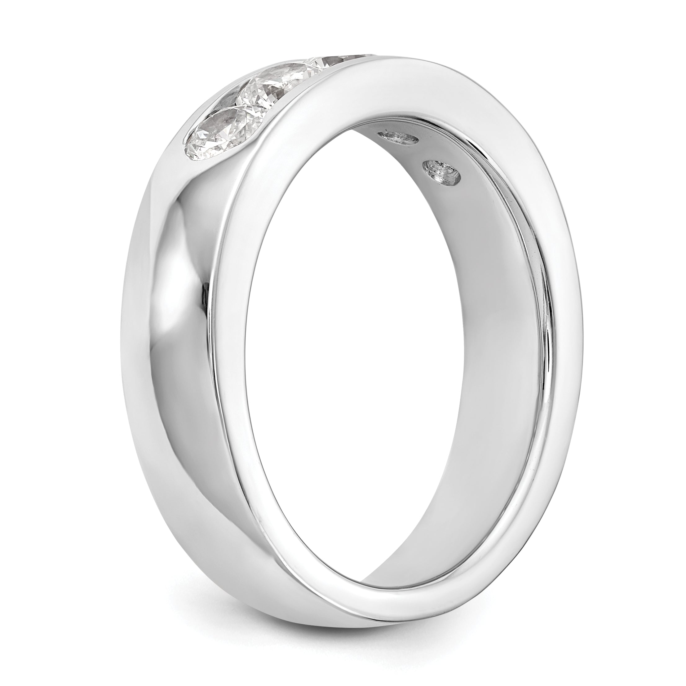 14K White Gold 5-Stone 1 carat Round Diamond Complete Channel Band