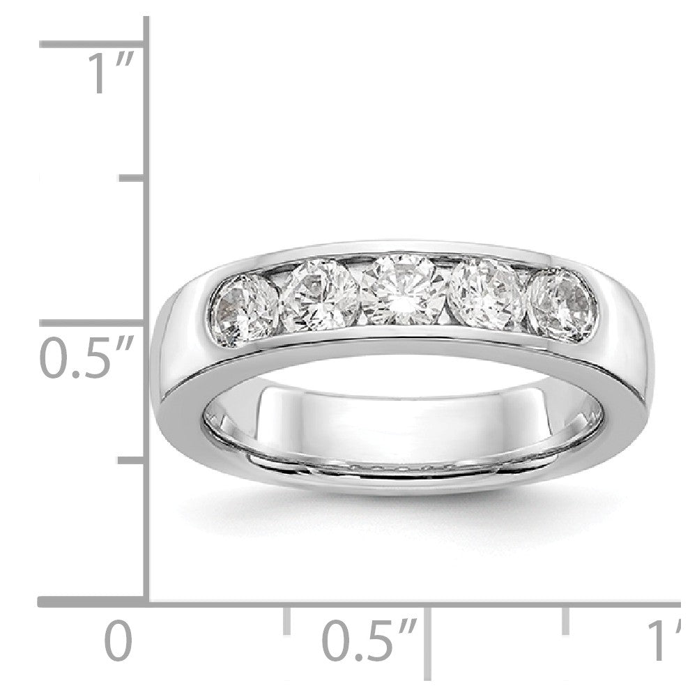 14K White Gold 5-Stone Diamond Channel Band