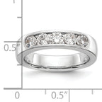 14K White Gold 5-Stone 1 carat Round Diamond Complete Channel Band
