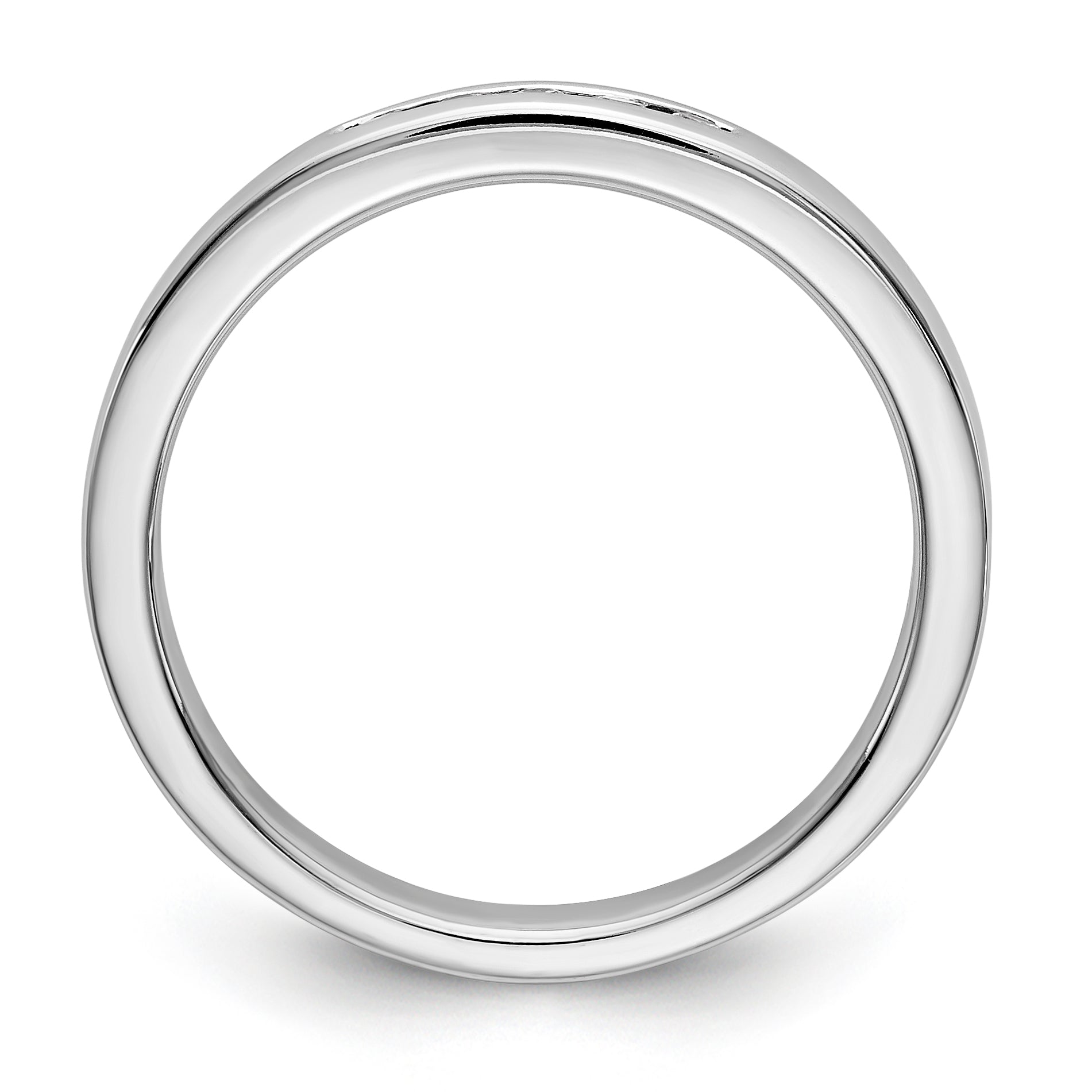 14K White Gold 5-Stone 1/10 carat Round Diamond Complete Channel Band - 6