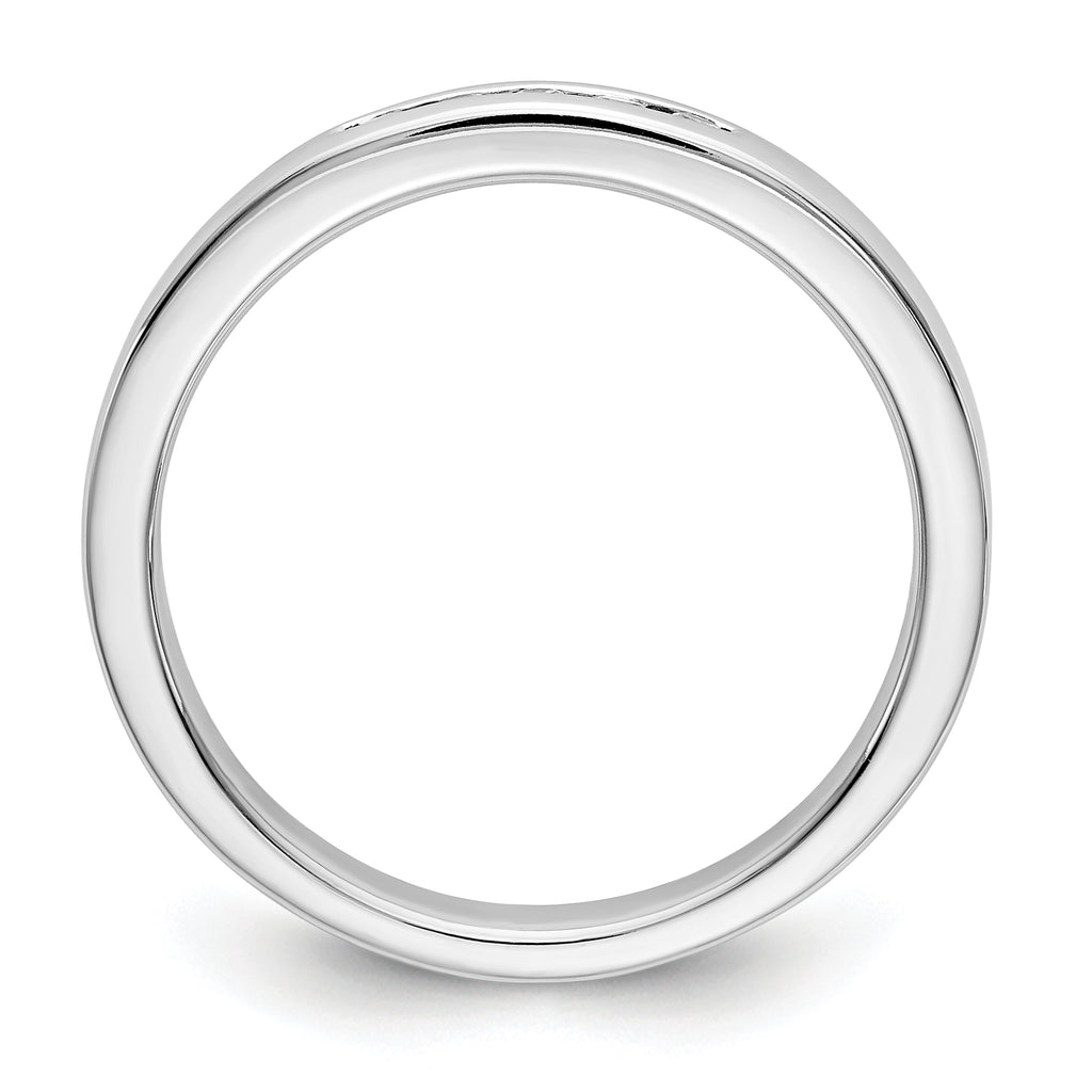14K White Gold 5-Stone 1/10 carat Round Diamond Complete Channel Band