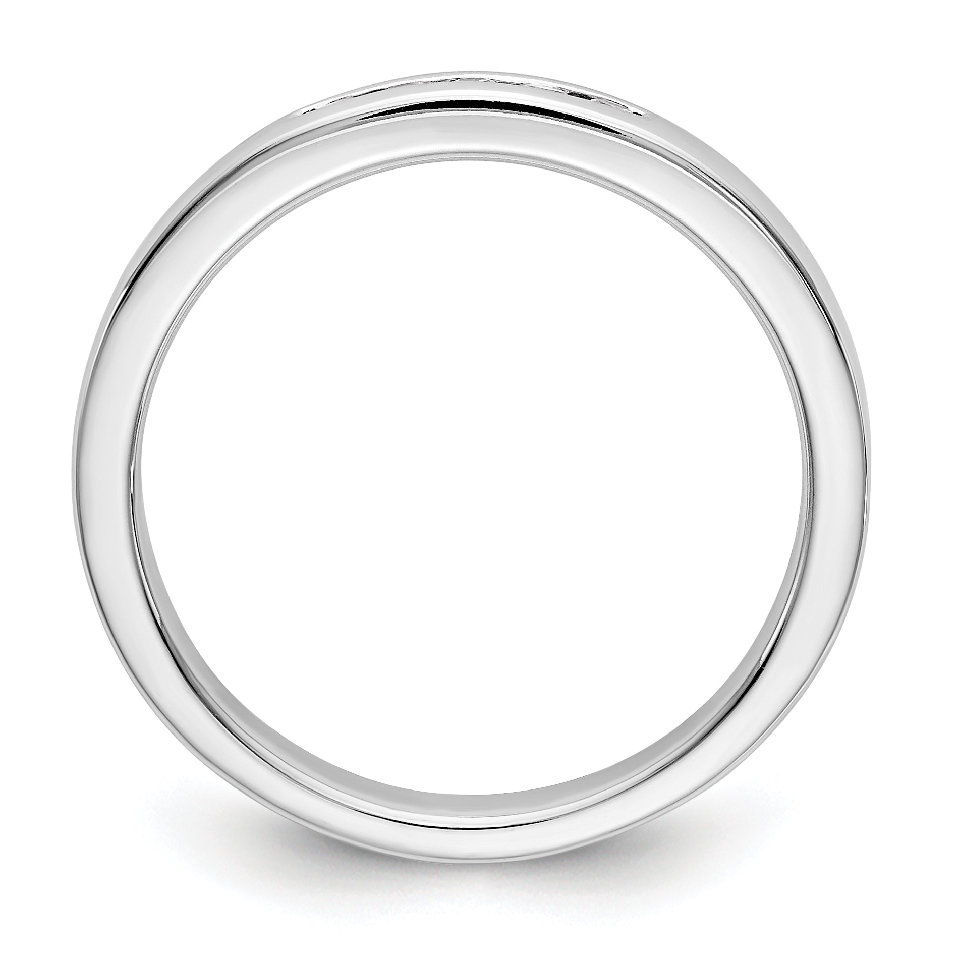 14K White Gold 5-Stone 1/10 carat Round Diamond Complete Channel Band