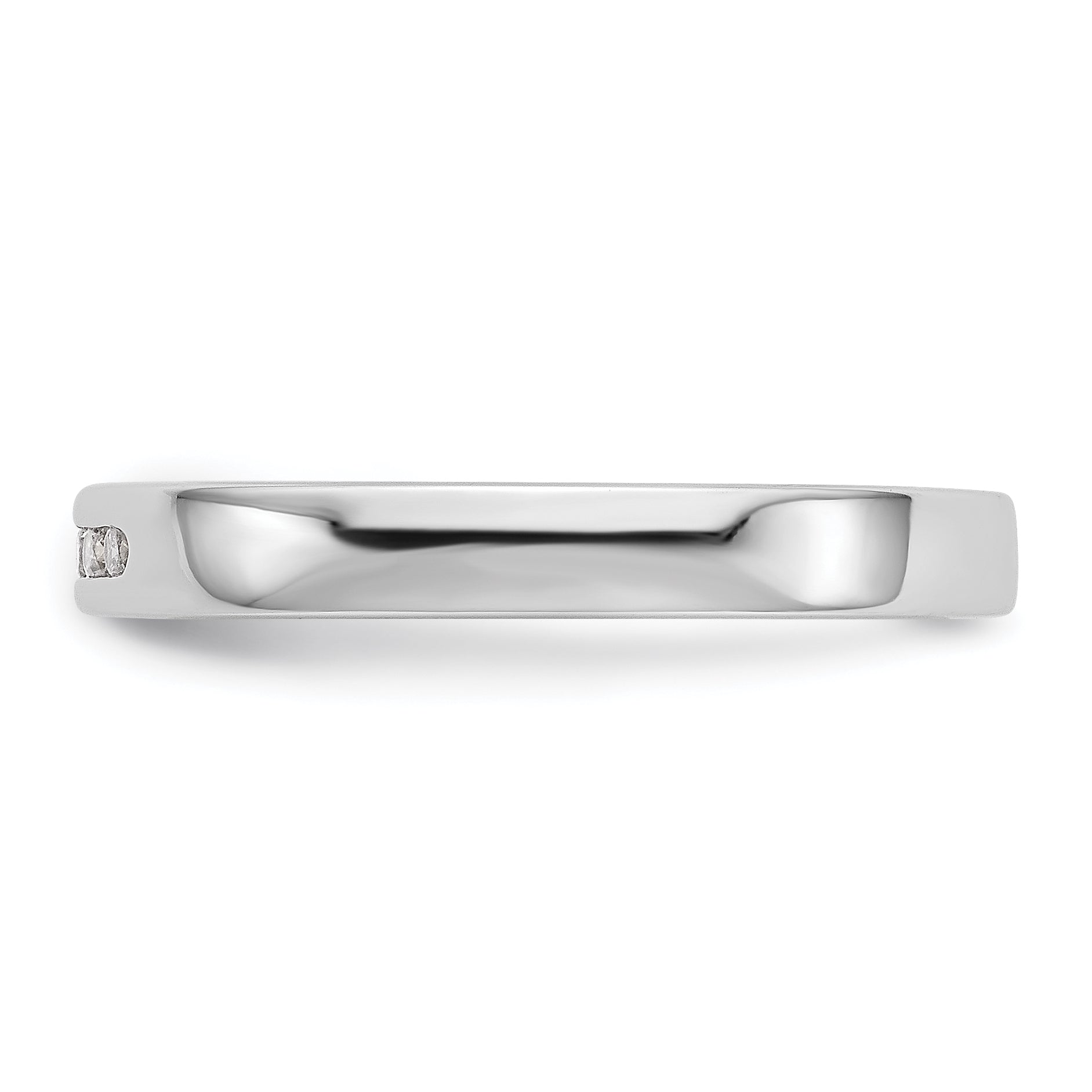 14K White Gold 5-Stone 1/10 carat Round Diamond Complete Channel Band - 6