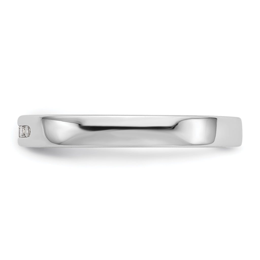 14K White Gold 5-Stone 1/10 carat Round Diamond Complete Channel Band