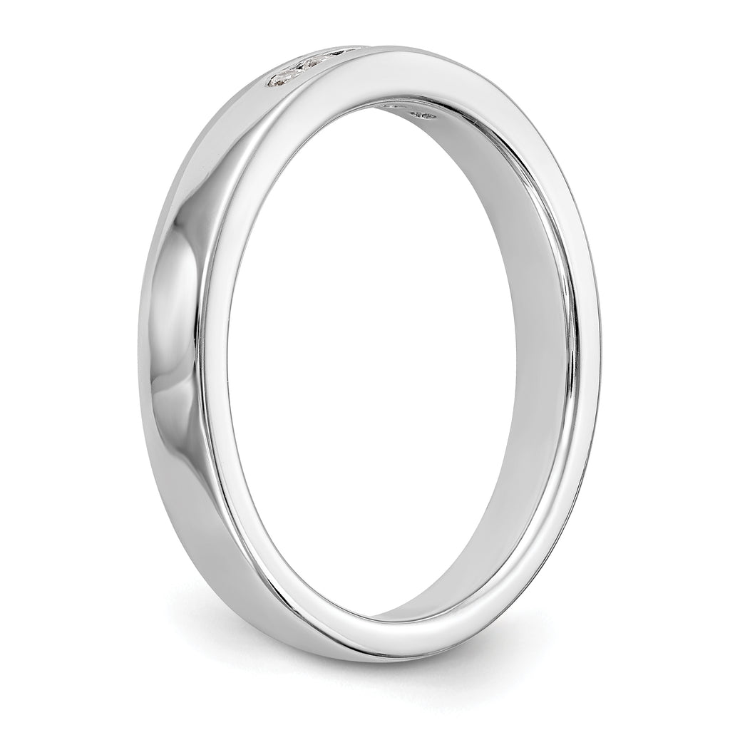 14K White Gold 5-Stone 1/10 carat Round Diamond Complete Channel Band