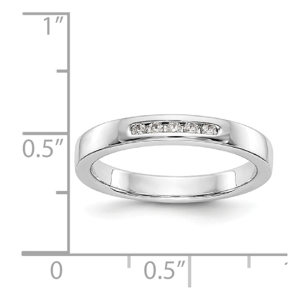 14K White Gold 5-Stone Diamond Channel Band
