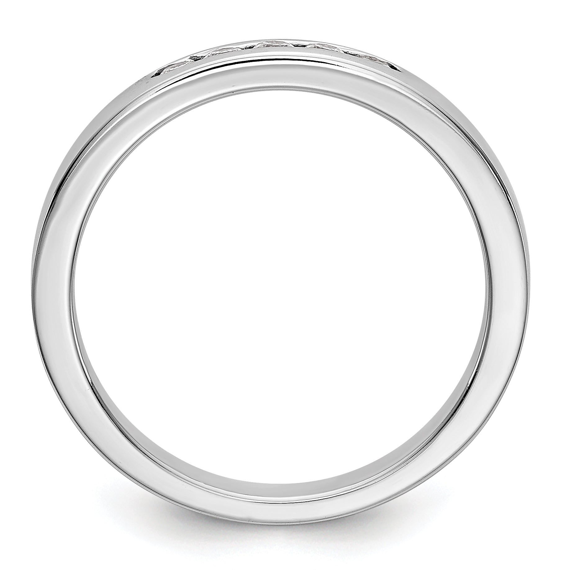 14K White Gold 5-Stone 1/6 carat Round Diamond Complete Channel Band