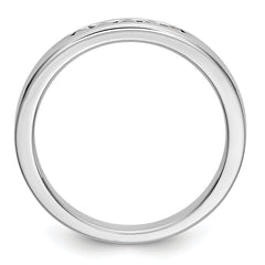 14K White Gold 5-Stone 1/6 carat Round Diamond Complete Channel Band