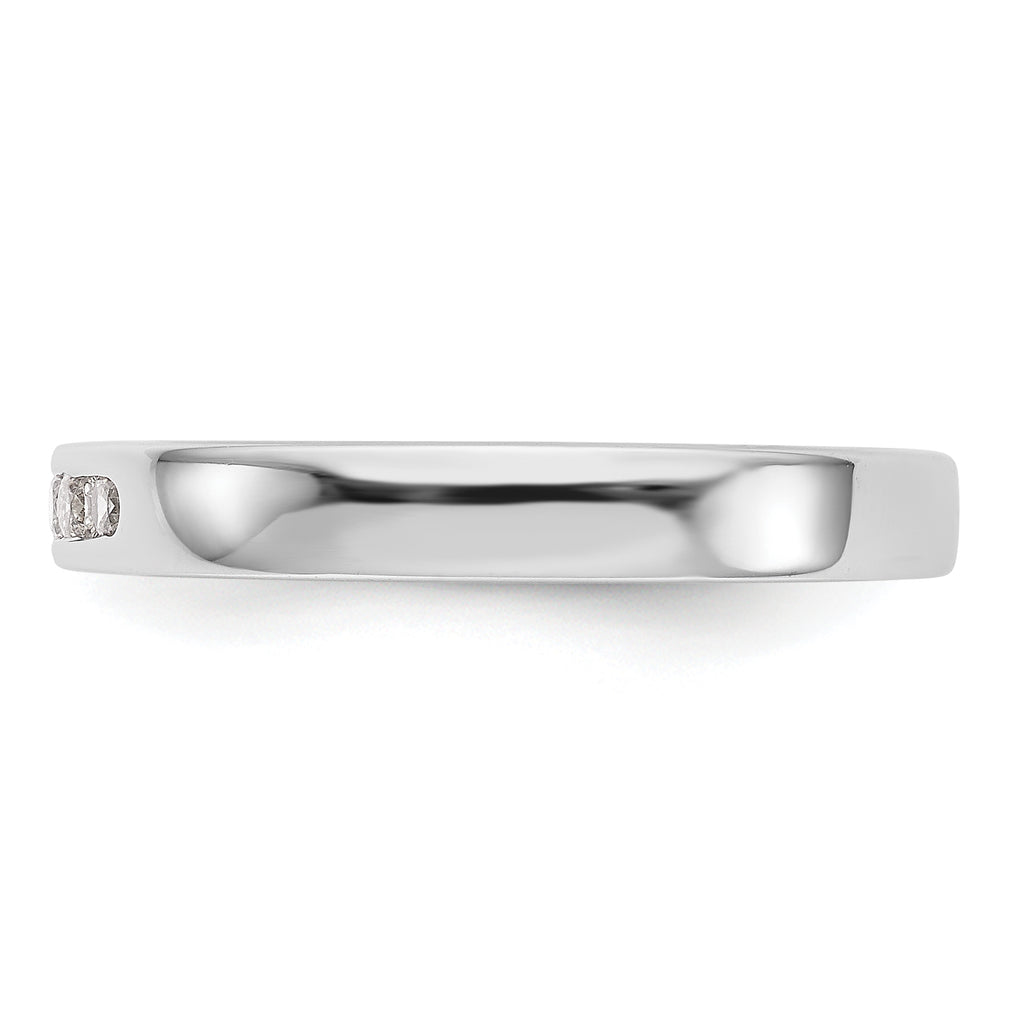 14K White Gold 5-Stone 1/6 carat Round Diamond Complete Channel Band