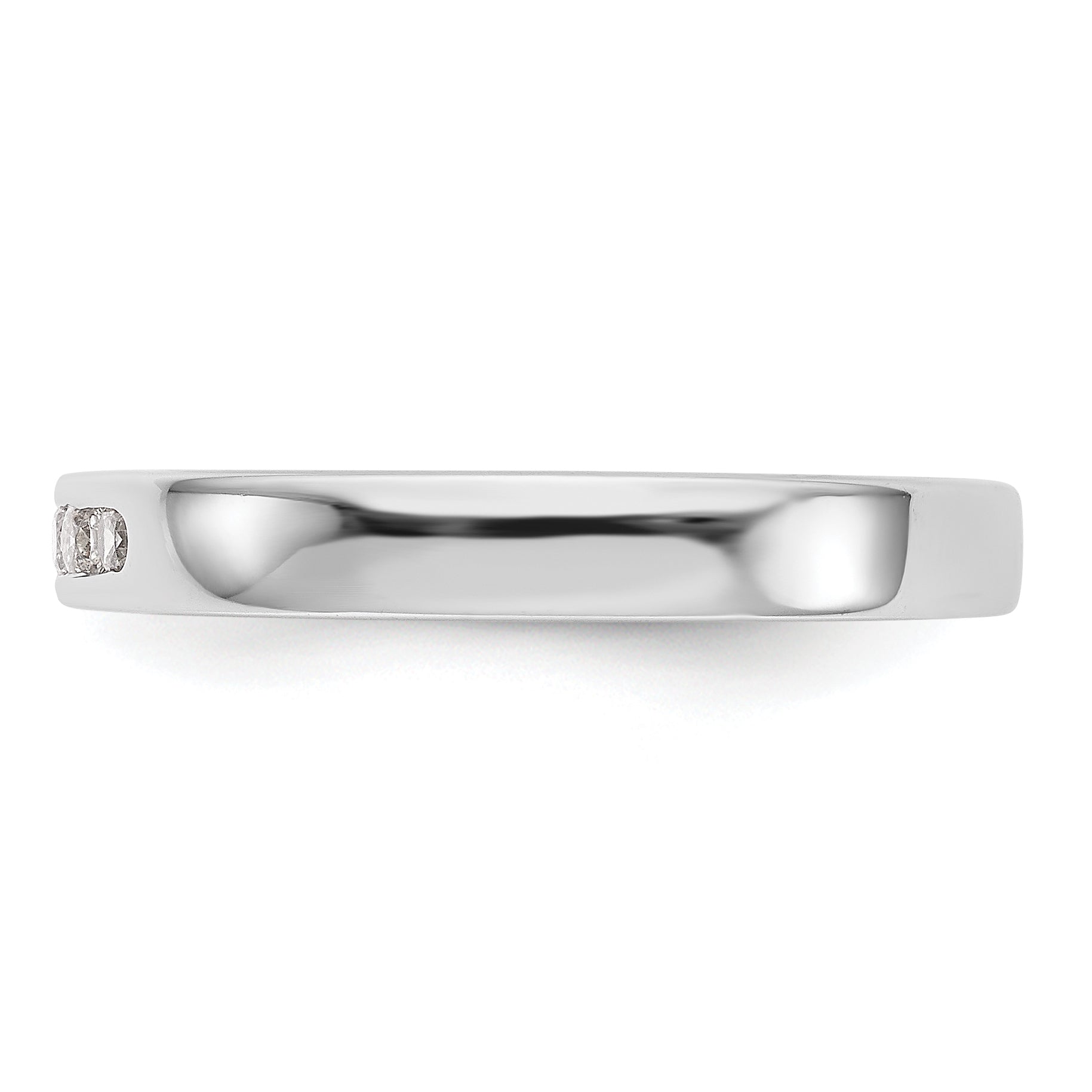 14K White Gold 5-Stone 1/6 carat Round Diamond Complete Channel Band