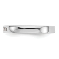 14K White Gold 5-Stone 1/6 carat Round Diamond Complete Channel Band