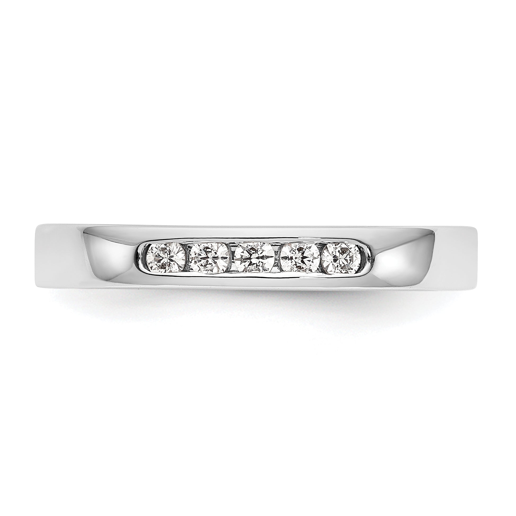 14K White Gold 5-Stone 1/6 carat Round Diamond Complete Channel Band - 6