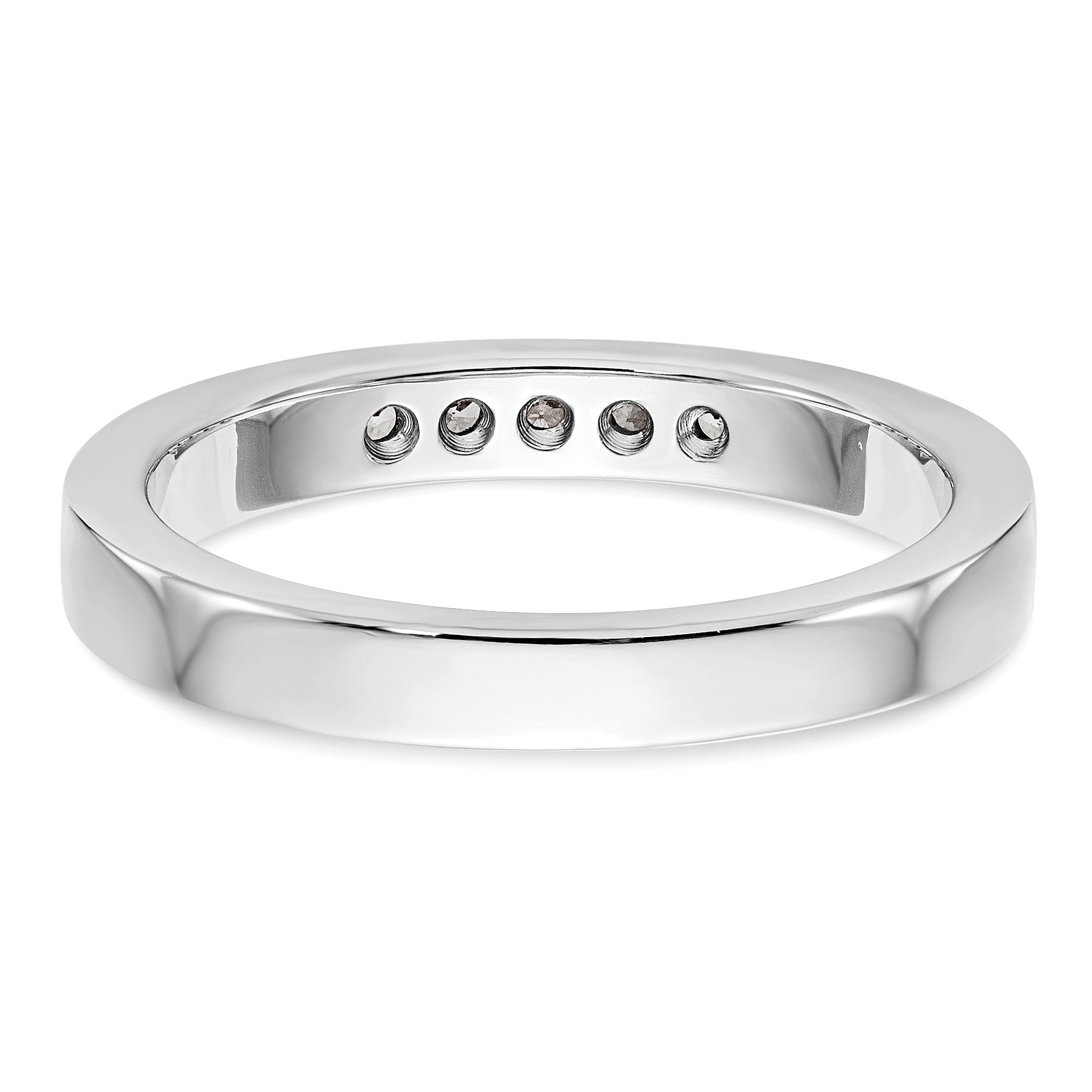 14K White Gold 5-Stone 1/6 carat Round Diamond Complete Channel Band - 6