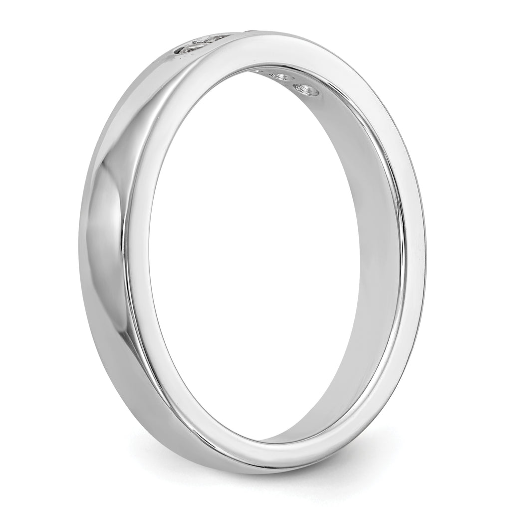 14K White Gold 5-Stone 1/6 carat Round Diamond Complete Channel Band