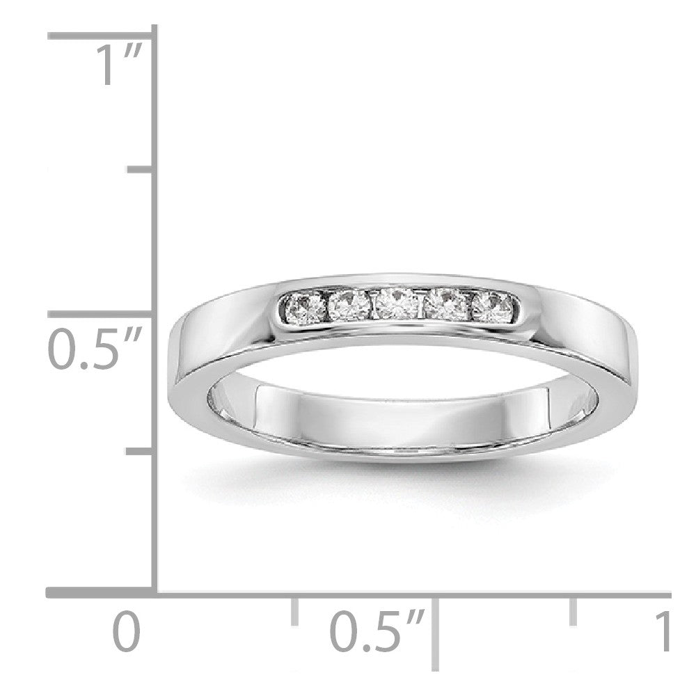 14K White Gold 5-Stone Diamond Channel Band