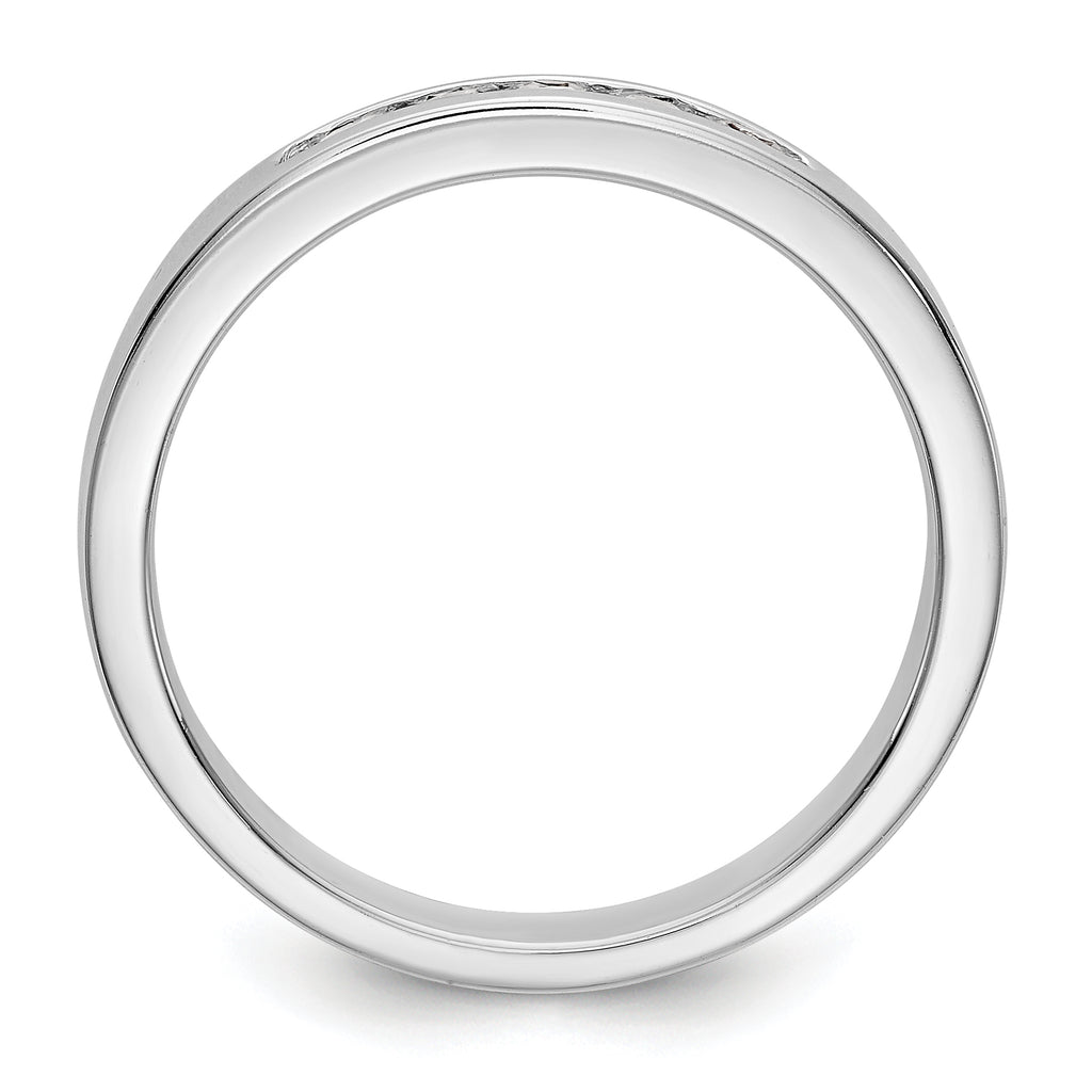14K White Gold 5-Stone 1/5 carat Round Diamond Complete Channel Band