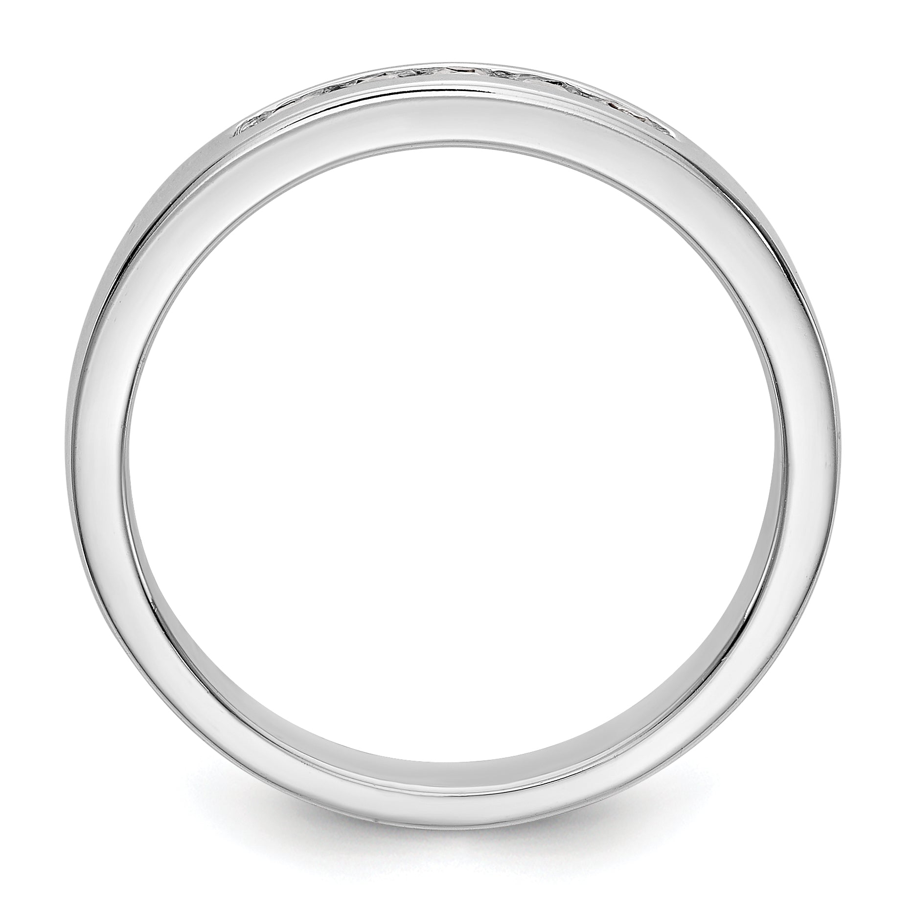 14K White Gold 5-Stone 1/5 carat Round Diamond Complete Channel Band