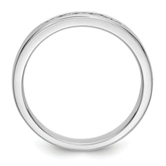 14K White Gold 5-Stone 1/5 carat Round Diamond Complete Channel Band
