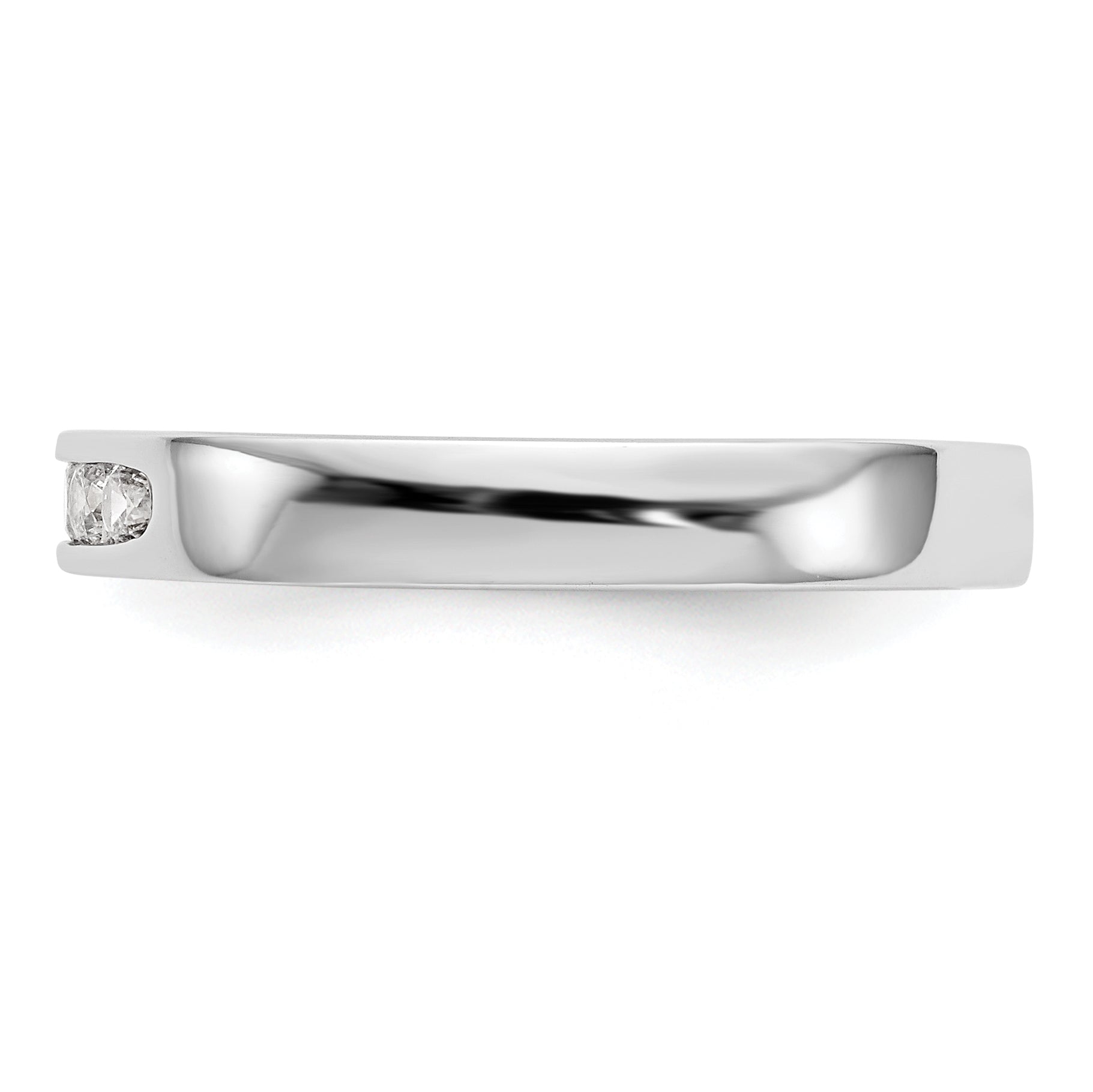 14K White Gold 5-Stone 1/5 carat Round Diamond Complete Channel Band - 6
