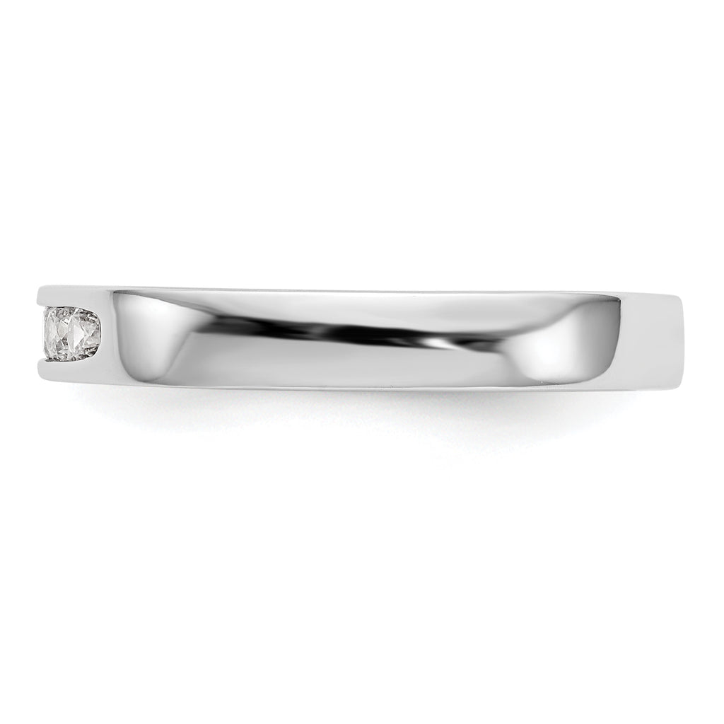 14K White Gold 5-Stone 1/5 carat Round Diamond Complete Channel Band