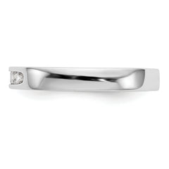 14K White Gold 5-Stone 1/5 carat Round Diamond Complete Channel Band