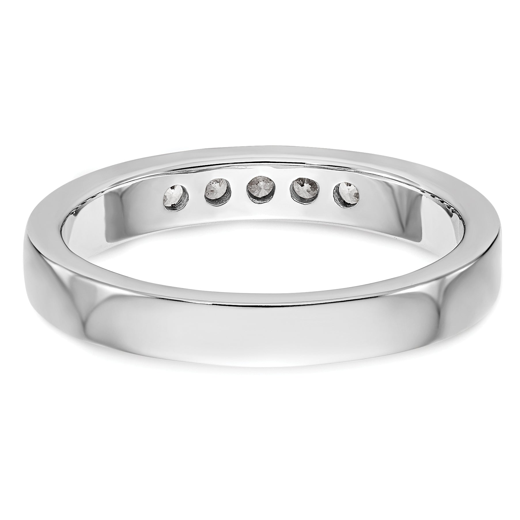 14K White Gold 5-Stone 1/5 carat Round Diamond Complete Channel Band - 6