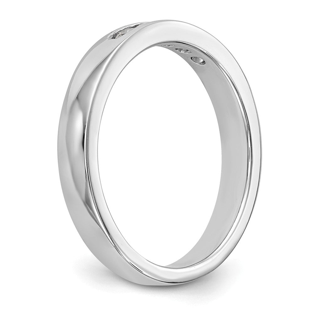 14K White Gold 5-Stone 1/5 carat Round Diamond Complete Channel Band - 6