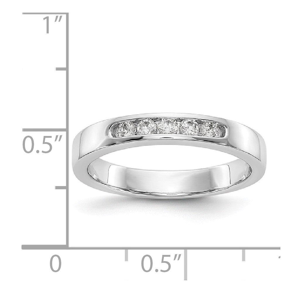 14K White Gold 5-Stone Diamond Channel Band